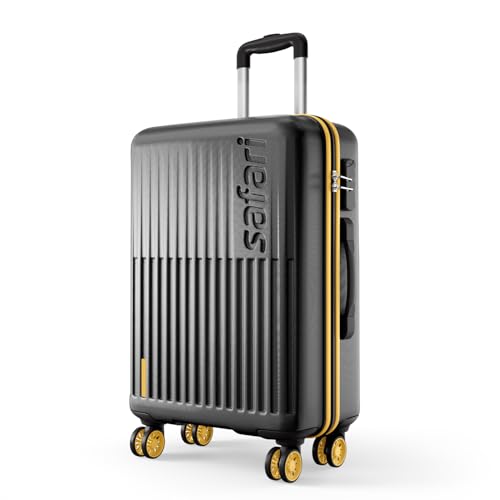 Image of Safari Astra Neo 8 Wheels 76cm Large Size Check-in Trolley Bag, Hard Case Polycarbonate, 360 Degree Wheeling Luggage for Men & Women, Travel Bag, Suitcase for Travel, Trolley Bags for Travel, Black