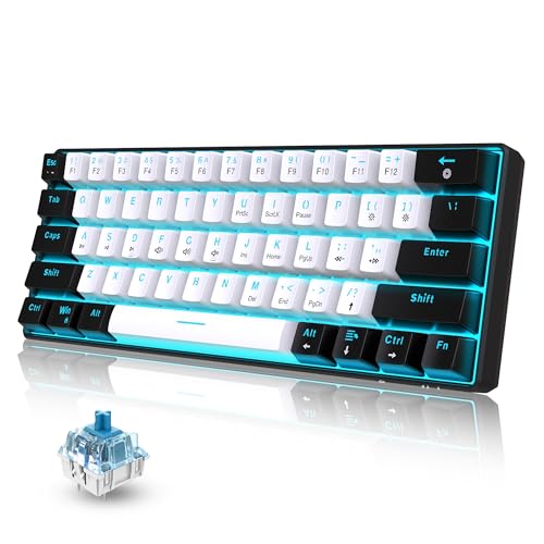 Snpurdiri 60% Wired Mechanical Gaming Keyboard, Ice Blue LED...