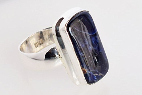 Bague en sodalite jaune véritable et argent sterling 925 au design d'exception - 6