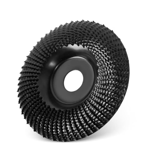 Disco abrasivo de madera para amoladora angular (diámetro de 125 mm x 22 mm), disco para tallar madera, disco de motosierra, disco de carburo de tungsteno, discos abrasivos para moldear, color negro