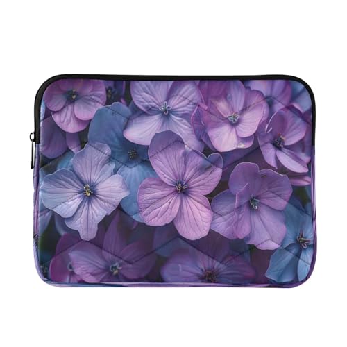 Funda para portátil 13-14 pulgadas con flores moradas impermeable