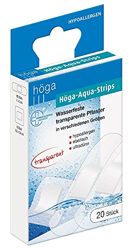 Höga - Aqua-Strips - Tiritas impermeables y transparentes en diferentes tamaños, pequeñas