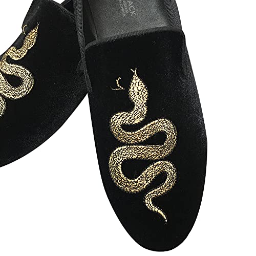 F.N.JACK Loafers for Men - Velvet Loafer with Embroidered Snake Logo Flat Shoes - Mens Slip On Loafers2