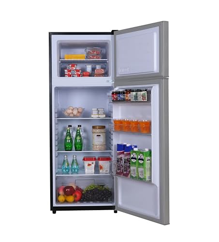 Frigidaire, 2 Door Apartment Size Refrigerator with Freezer, 7.5 cu ft, Adjustable Spill-Proof Shelves, Crisper Bins, Platinum Silver, Garage Ready - Image 5