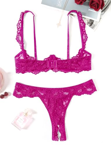 Image of Avidlove Sexy Lingerie Set for Women Lace Bra and Panty Sets Underwire Push Up Lace Lingerie Set XS-XXL