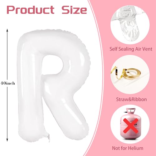 Image of 40inch Bride Balloons - Jumbo Bride to Be Balloons for Bridal Shower Bachelorette Party Decorations and Engagement Party Supplies (White)
