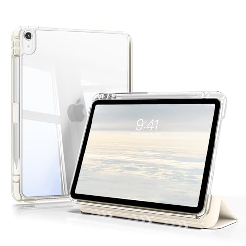 JKSML Etui do iPad Air 11 cali M3/M2 (2025/2024) i iPad Air 5./4. generacji 10,9 cala (2022/2020) 2 w 1, zdejmowana osłona z uchwytem na długopis, przezroczysta tylna strona, funkcja automatycznego