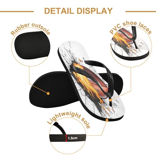 STAYTOP 3D Wall Breaking Flame Rugby Flip Flops Sandals of Men's & Women's,Sandals Beach Slippers Shower Slides2