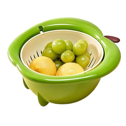 Cuenco de lavado de frutas, colador multifuncional de doble capa, cesta de drenaje para frutas y verduras, para bayas, lechuga, patata, tomate, pasta, alimentos, hogar, restaurante, camping
