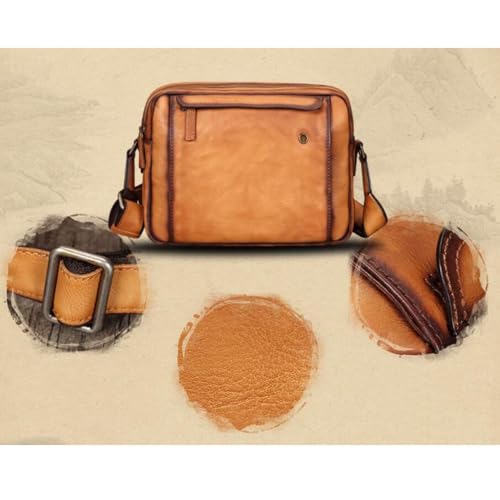 Mens Genuine Leather Shoulder Bags Casual Daypacks Waist Packs Messenger Bags Crossbody Bags Travel Bags 10.6 Inch(Gray)4