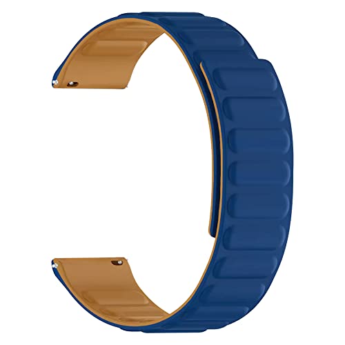 Image of ACM Watch Strap 22mm for Universal 22mm Size Replacement Strap Smartwatch | Magnetic Silicone Loop Luxury Band Dark Blue