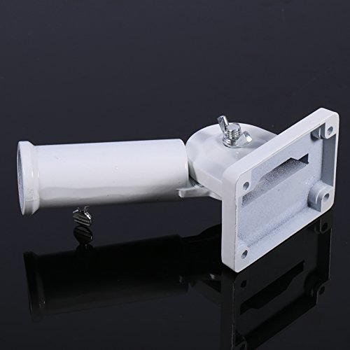 Taidda Wall Mounted Flag Pole Holder, Adjustable Holder Bracket White Metal Flag Pole Windsock Base with Screws - Thumbnail 2
