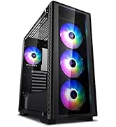 DeepCool Boîtier PC Gaming MATREXX 50 ADD-RGB 4F, Moyenne Tour Compact, 4 Ventilateurs ARGB 120 m...