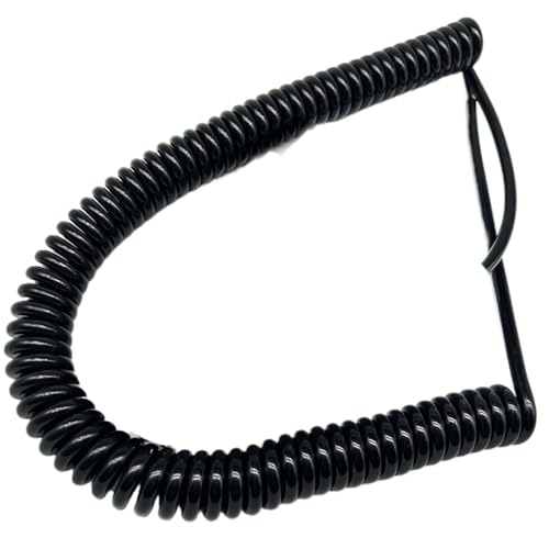 Cable Cord 2 Cores 1.5mm Square Spiral Grounding Electrostatic Spring Wire Grounding Cable Wire Spiral Extension (Size : Spiral Length 1 Meter)