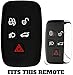 KeyGuardz Keyless Entry Remote Car Smart Key Fob Outer Shell Cover Soft Rubber Protective Case For Jaguar Land Rover Range KOBJTF10A