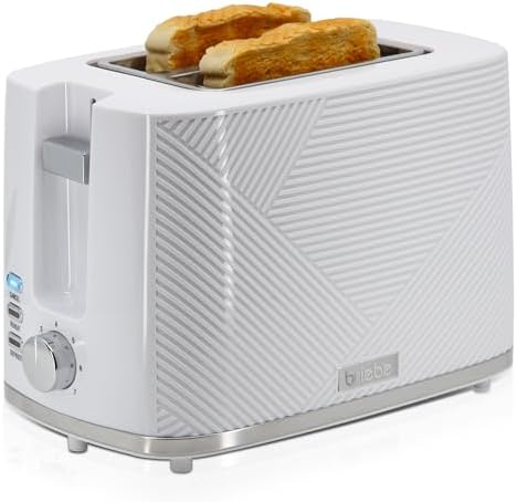 Briebe Elegance Toaster, Wide Slot, 2-Slice Toaster, 7 Grate Levels, Warming Function, Stopping, Crumb Tray, 870 W, Modern Design, White image 4