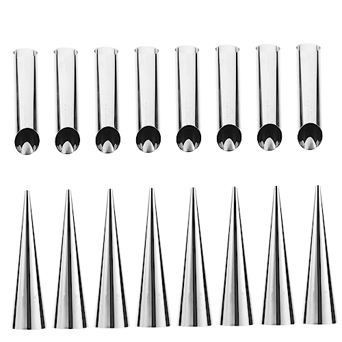 OFFSCH Molde Para Croissants De Acero Inoxidable Para Hornear Pan y Repostería Incluye 8 Tubos Triangulares y 8 Tubos Planos Herramienta De Cocina Ideal Para Pastelería
