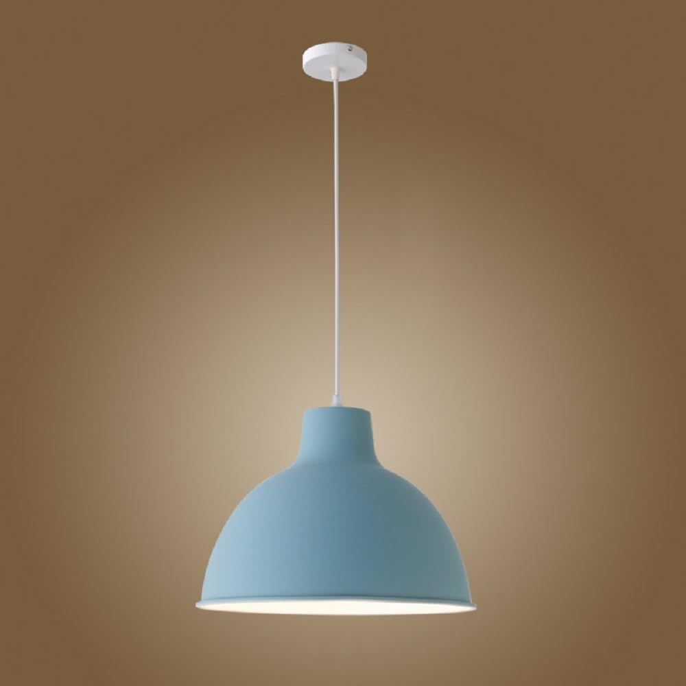 Suspension îlot de cuisine bleu mat en aluminium moderne 35,5cm