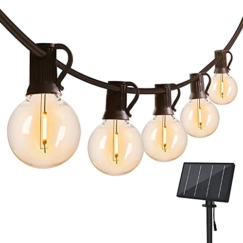 Guirnaldas Luces Exterior Solar, Bomcosy 24M Guirnaldas Luminosas 40+2 G40 Bombillas, 4 Modos Luz, IP45 Impermeable, Luces Decorativas Ideal para Jardín, Terraza, Patio, Exterior, Navidad