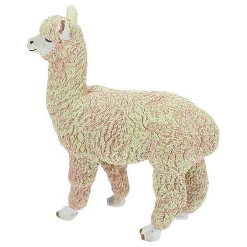 FRCOLOR リアルなシミュレーションアルパカフィギュア プラスチック製動物模型 用認知 デスクトップ飾り 幼児の想像力育成向け