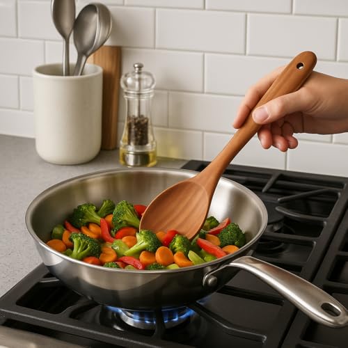 Image of Cooker&Mixer Bamboo Spatula Set of 4 - Handmade Natural Kitchen Utensils | Non-Stick Safe, Heat-Resistant, Eco-Friendly | Flippers, Turners, Scrapers & Servers