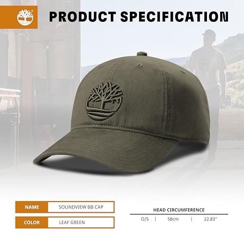 Image of Timberland Soundview Men's Baseball Cap - Cotton Canvas, Adjustable, Lightweight & Stylish Hat for Outdoor Activities