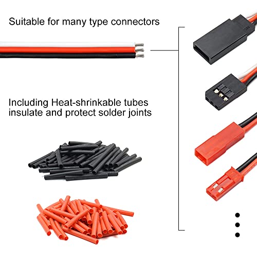 elechawk Servo Extension Cable Wire 22AWG 26AWG 60 Cores Lead 3P Line for RC Cars Drones Boats Planes Model Accessories (22AWG 30feet)