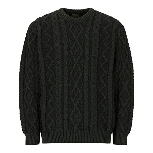Walker and Hawkes - Men's Merino Wool Stanmore Plaited Crew Neck Jumper