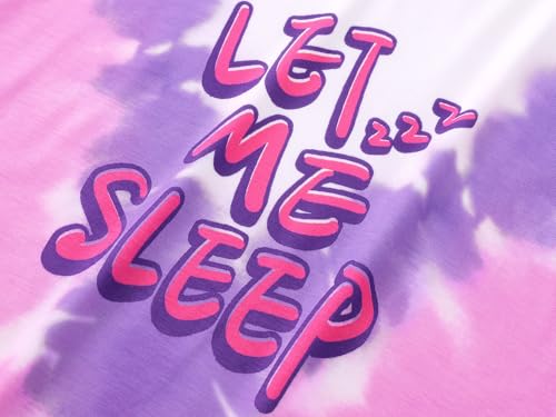 Image of Beezizac Girls Pajamas Cute Print Short /Long Sleeve Pants Set Size 6-18 | Soft Stretch Poly Blend, Comfy Crewneck, Elastic Waist Pants, Everyday & Holiday Sleepwear for Big Girls, Tweens & Teens