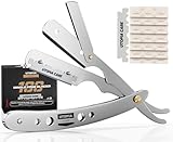Utopia Care Professional Barber Straight Edge Razor Safety with 100 Pack Blades, Silver