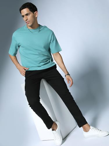 Image of Hubberholme Men's Regular Fit Cotton Trousers, Ankle Length Elastic & Drawstring Waist Cargo Chinos