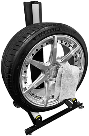The Garage Collection Automotive Wheel Detailing Stand Deluxe for Wheel & Tire Washing, Coating, and Polishing