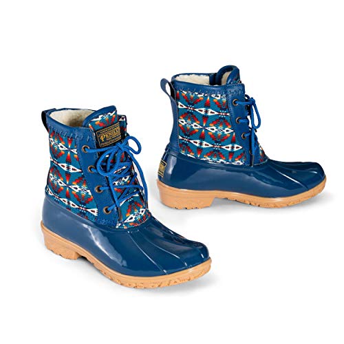 Pendleton Women’s Heritage Pattern Slip-Resistant Duck Boot,Tucson Print Navy, Size 9