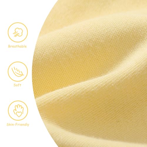 Toddler Girls Long Sleeve Top, Light Yellow Girls Fall T-Shirt, Casual Striped Crew Neck Bottom Shirt3