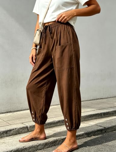 Image of Bozanly Women Casual Harem Pant Boho Loose Yoga Capris Trousers 2026