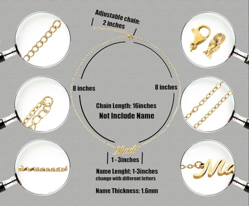 Aoloshow Personalized Name Necklace Custom Any Name Necklaces Jewelry for Womens New Mom Bridesmaid Gift4