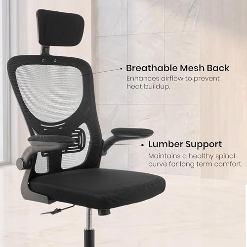 Image of Black | High Back Imported Mesh Fabric Boss Office Chair | Y Design Ergonomic Back Support | 2D Aero Design Adjustable Armrests | Synchro Tilt Lock Mechanism | Adjustable Lumbar