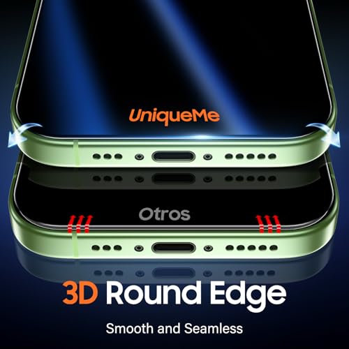 Image of UniqueMe 2 Pack for iPhone 16 Pro /iPhone 17 Privacy Screen Protector - [Military Grade Shatterproof & 9H+ Hardness] Privacy Screen 17 /16 Pro Tempered Glass Full Coverage,Easy to install