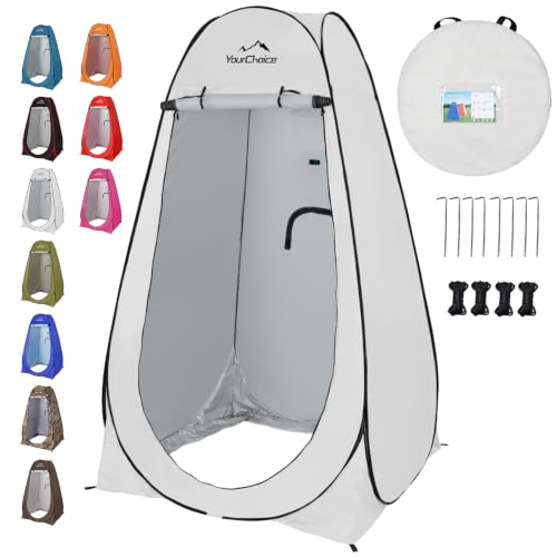 Image of Your Choice Pop Up Shower Tent 47.2 inch Wx74.8 /82.7 inch H Privacy Changing Tent | Waterproof Silver Coating Portable Shelter with Carry Bag for Camping, Beach, RV, Hiking, Fishing