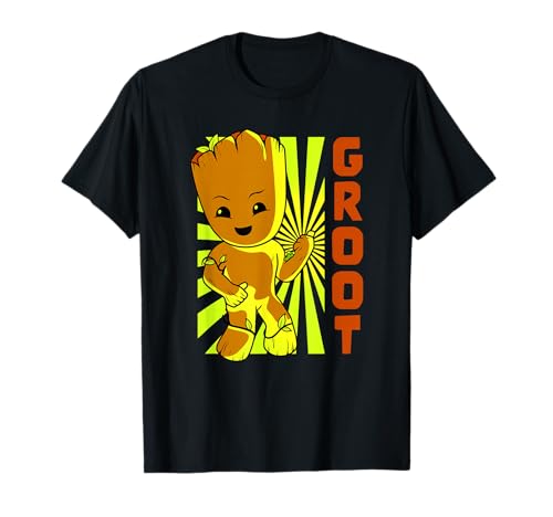 T-shirt I Am Groot Marvel imprimé spirale néon pour fan de pop culture