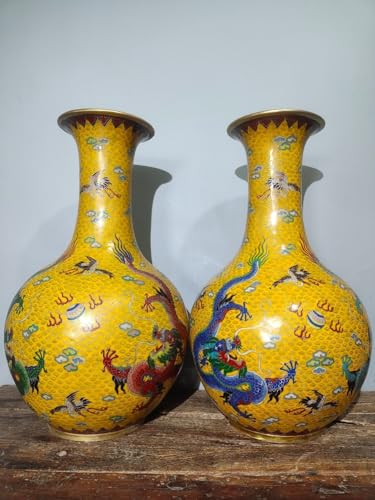 Lanxingongyipin 24" Tibetan Temple Collection Old Bronze Cloisonne Enamel Dragon