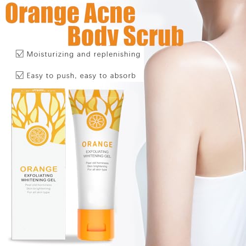 Orange Face Scrub Exfoliator,Acne Exfoliating Face Scrub,Pore Facial Scrub,Remove Blackhead & Smooth Skin Tone,Face Scrub for Men & Women,Vitamin C Body Scrub for Dull Skin,Arm & Back & Leg-50g - Image 3