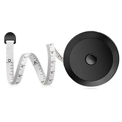 Schneidermaßband Einziehbares Maßband Bandmaß für Stricken Handwerk Körpermaße, 150 cm (schwarz) Cover