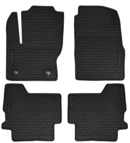 Megiteller Car Floor Mats Custom Fit for 2013-2019 Ford Escape / 2013-2018 Ford C-Max Odorless Washable Heavy Duty Rubber (All Weather) Floor Liners Black