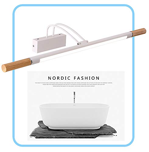 Preisvergleich Produktbild LED Spiegelleuchte Schminklicht Badleuchte Wandleuchte,Wasserdichte Badlampe für Badzimmer und Wandbeleuchtung,180 Grad drehbare Wandleuchte,Gummiholz,Weiß,Drei Lichtquellen / 66cm