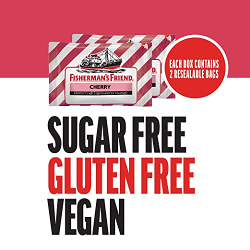 Fisherman's Friend Cough Drops, Cough Suppressant And Sore Throat Lozenges, Sugar Free Cherry, 6.9Mg Menthol, 240 Drops (6 Packs Of 40) #TOP3