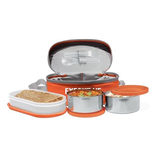 Milton Executive Lunch Box Set, 3-Pieces, 260 ml, Orange