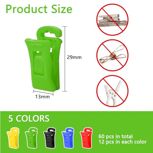 Lithyc 60 StüCk Sockenklammern - Sockenklammern FüR Waschmaschine Und Trockner - Sockenhalter Waschmaschine Mit Haken, Direkt In Die Schublade, Ohne Falten, Socken Mit Sockenclip