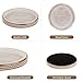 Hanobe Round Wooden Decorative Tray: White Washed Bead Tray Decor for Coffee Table Centerpiece Rustic Farmhouse Tray for Kitchen Counter Living Room Easter Decoration