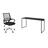Conjunto de Mesa Studio 150 cm com Cadeira de Escritório Secretária Giratória Javix Preta